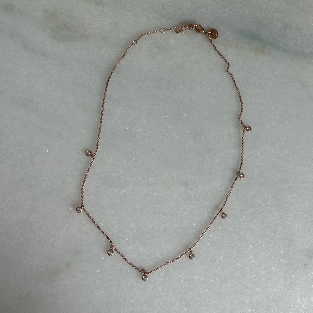 Origami Owl Rose Gold Dainty Drop Crystal 16"-18" Chain CN4024 - Picture 5 of 5